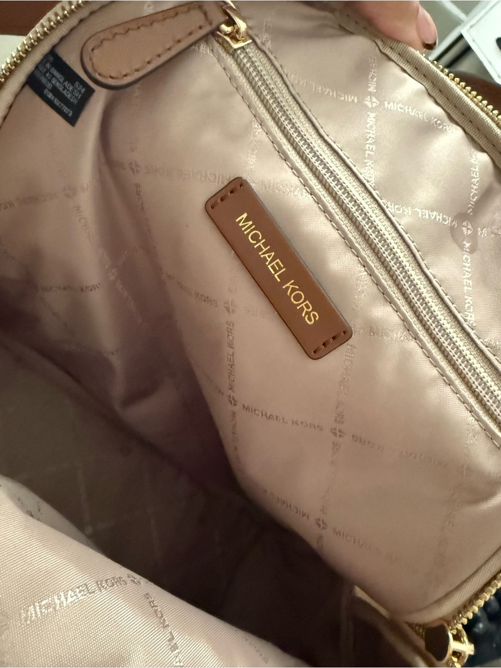 Michael Kors Beige and Brown MK Signature Backpack - Picture 5 of 7